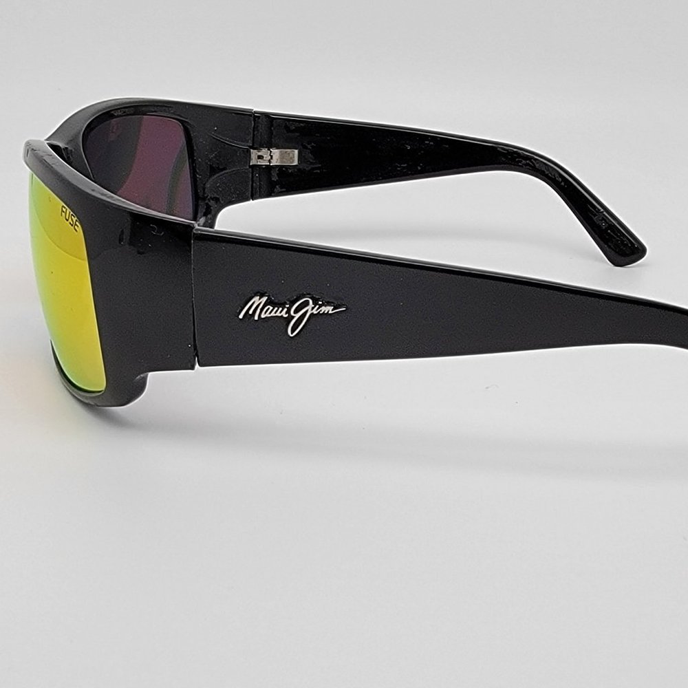 *SOLD* Maui Jim World Cup MJ266 Black Frame Fuse Gold Mirror Polarized Sunglass - Picture 3 of 13